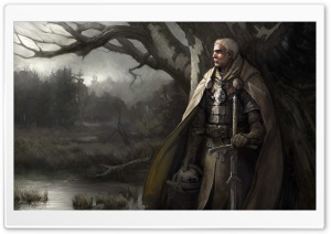 White Knight Painting HD Wide Wallpaper for Widescreen