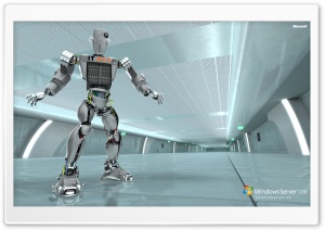 Windows Server 2008 Unleashed IT 24-7 Robot HD Wide Wallpaper for Widescreen