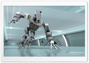Windows Server 2008 Unleashed IT 24-7 Robot HD Wide Wallpaper for Widescreen