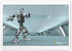 Windows Server 2008 Unleashed IT 24-7 Robot HD Wide Wallpaper for Widescreen