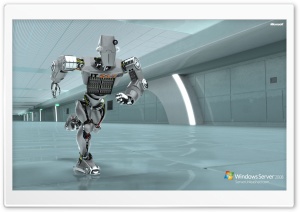 Windows Server 2008 Unleashed IT 24-7 Robot HD Wide Wallpaper for Widescreen