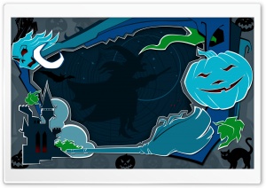 Witch Blue Hallowmas Halloween HD Wide Wallpaper for Widescreen