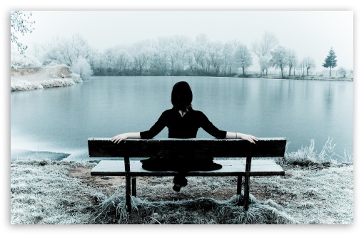 Woman Sitting Alone On A Bench wallpaper for Wide 16:10 Widescreen WHXGA WQXGA WUXGA WXGA ;