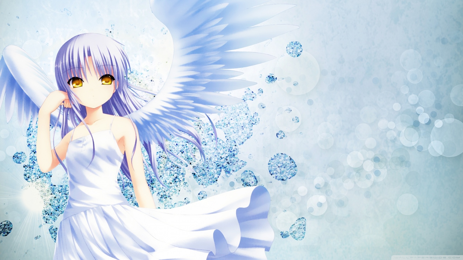 anime, angel, anime boys, wings  1366x768 Wallpaper 