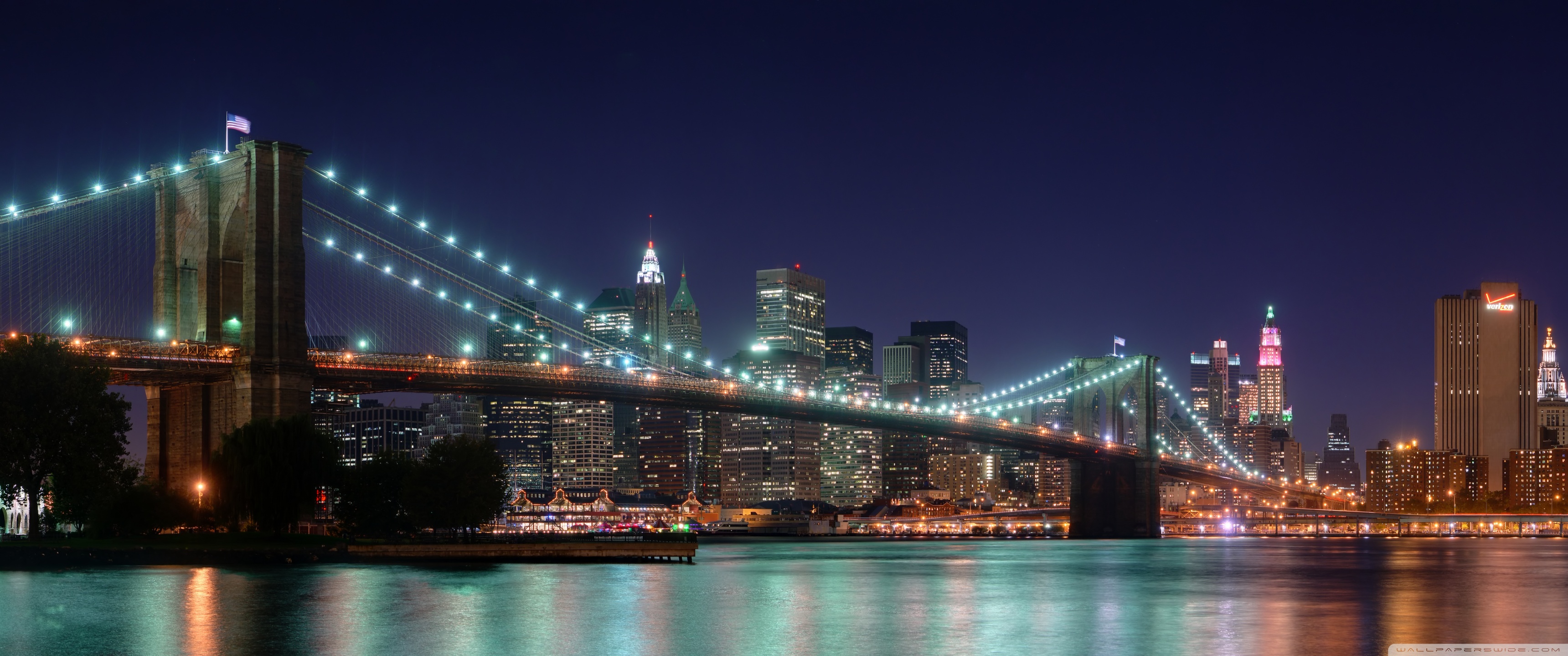 Brooklyn Bridge, Night Ultra HD Desktop Background Wallpaper for 4K UHD ...