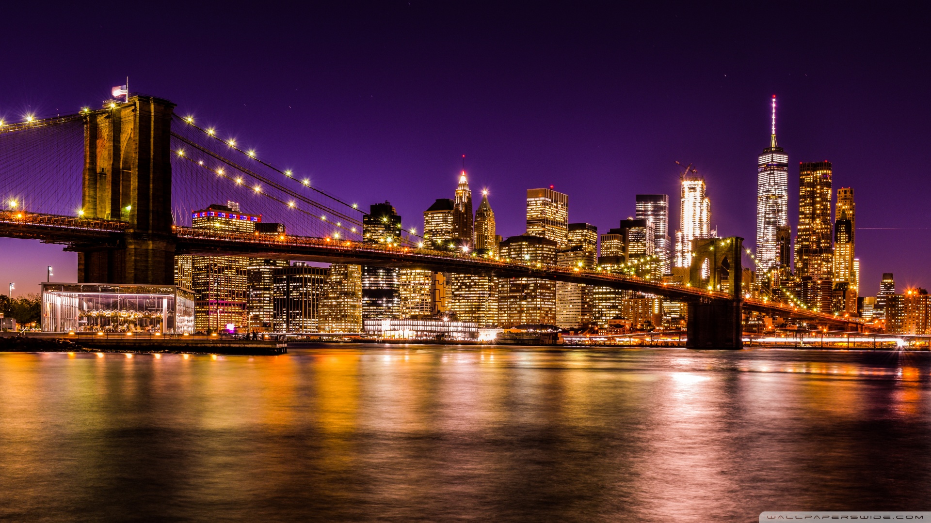 Brooklyn Bridge at Night Ultra HD Desktop Background Wallpaper for ...