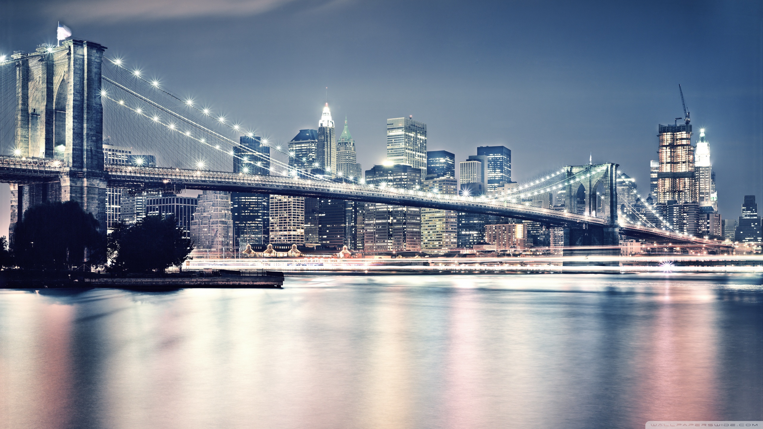 Brooklyn Bridge At Night Ultra HD Desktop Background Wallpaper for 4K ...