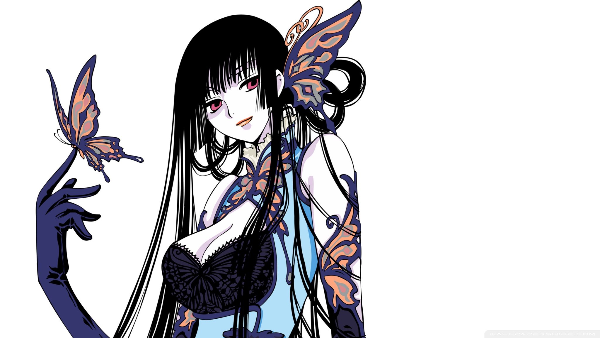 Wallpaper girl, butterfly, darkness, anime, art for mobile and desktop,  section арт, resolution 4000x2576 - download