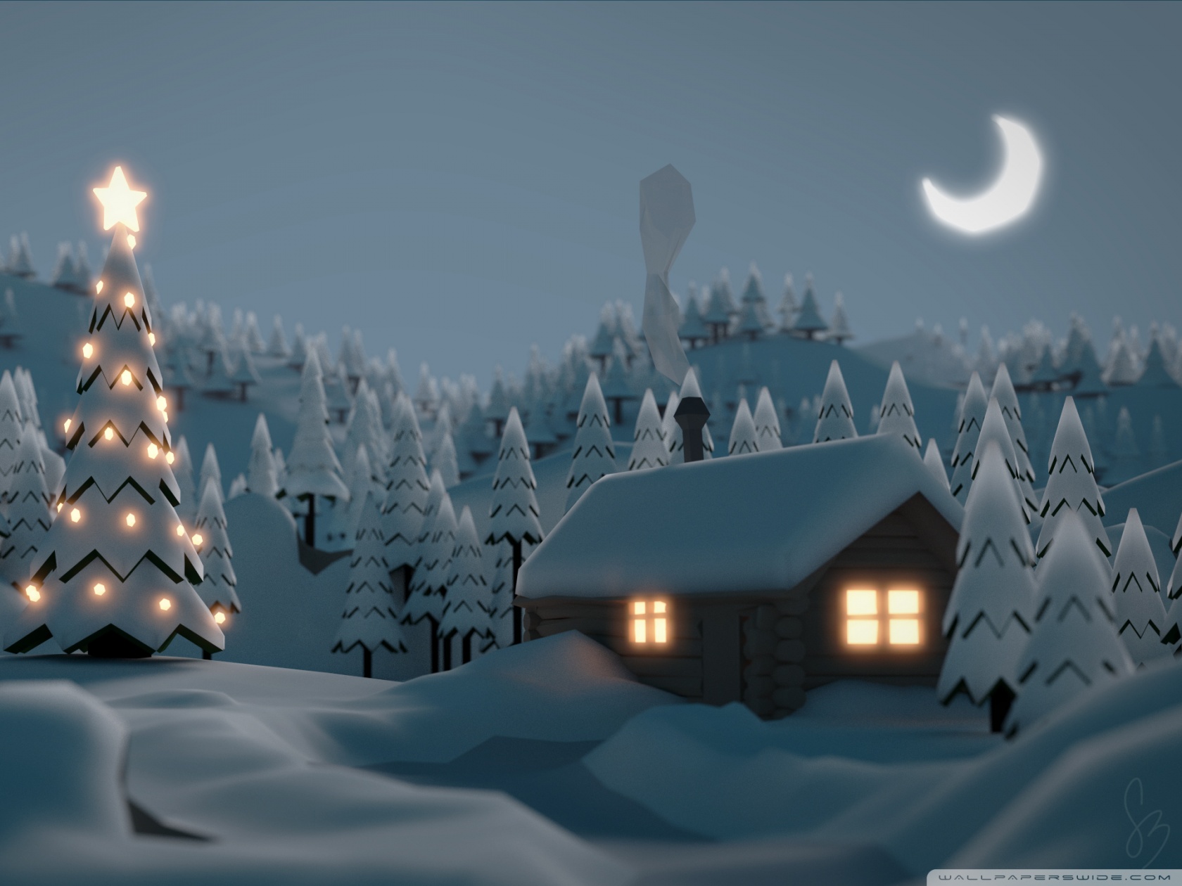 Christmas Tree House Ultra HD Desktop Background Wallpaper for 4K UHD ...