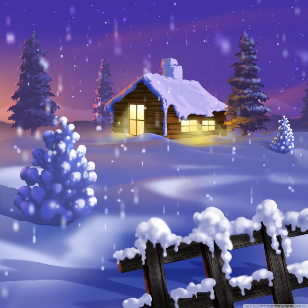 Classic Winter Scene Painting Ultra HD Desktop Background Wallpaper for ...