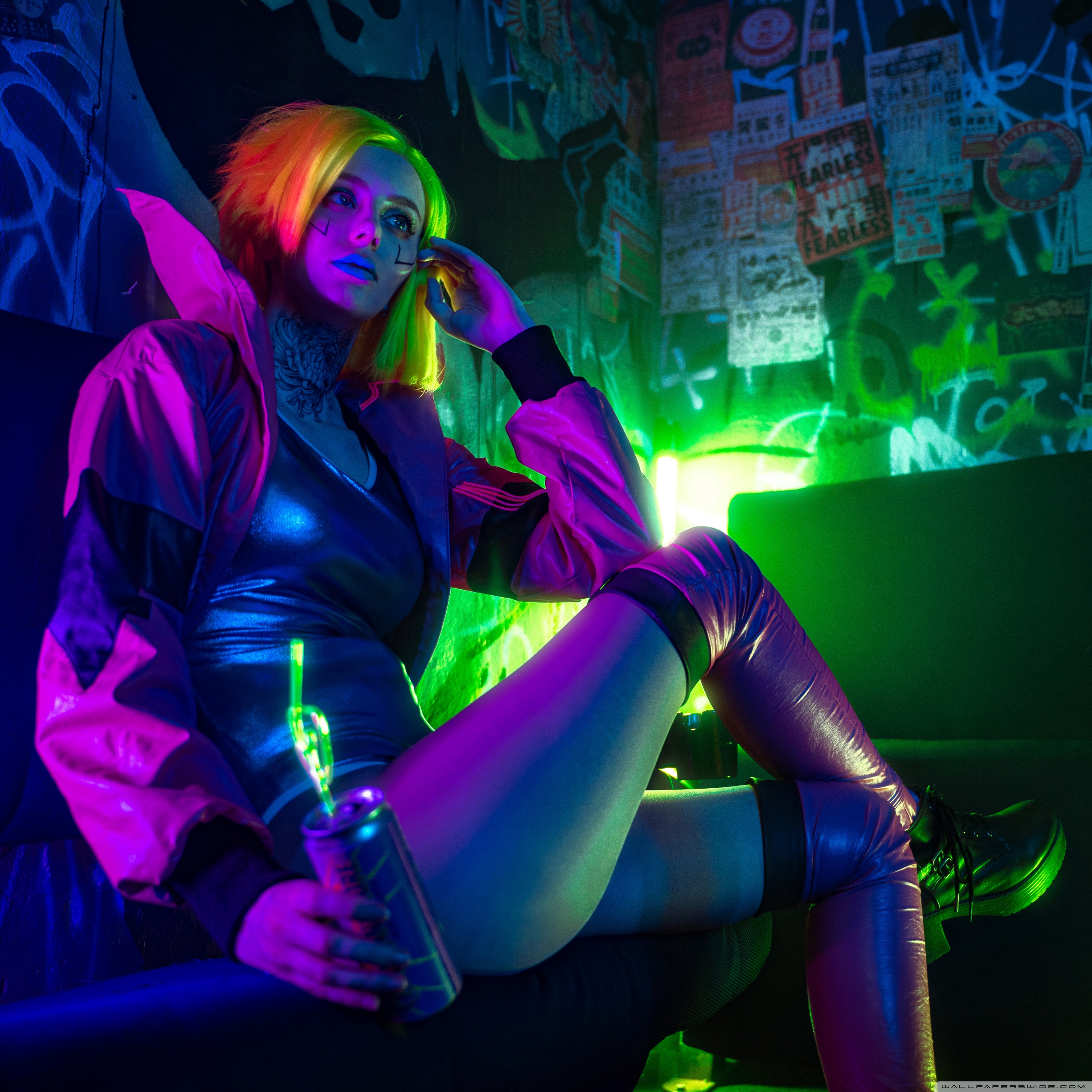 Cyberpunk Girl Cosplay Ultra HD Desktop Background Wallpaper for