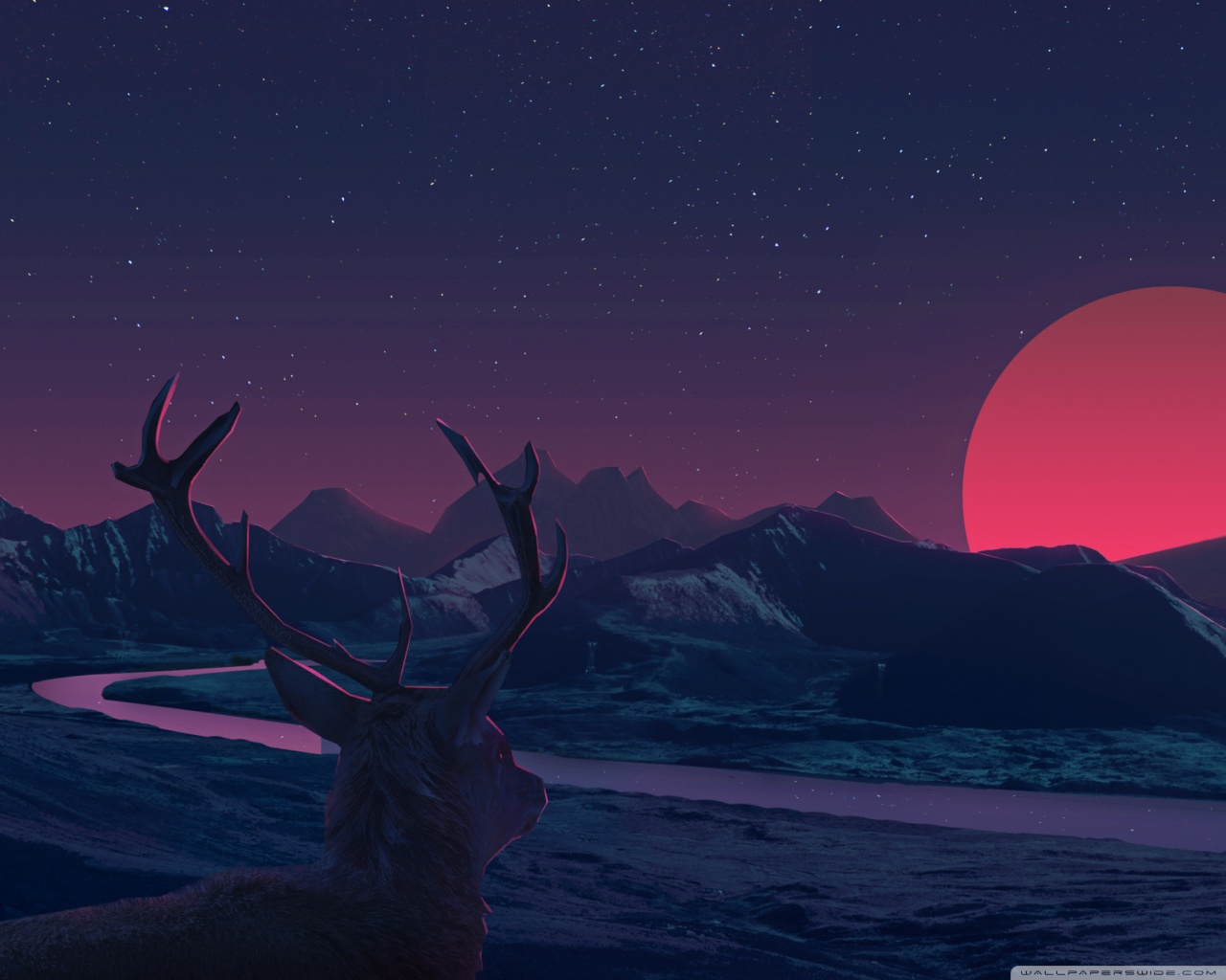 Deer Illustration Ultra HD Desktop Background Wallpaper for 4K UHD TV ...