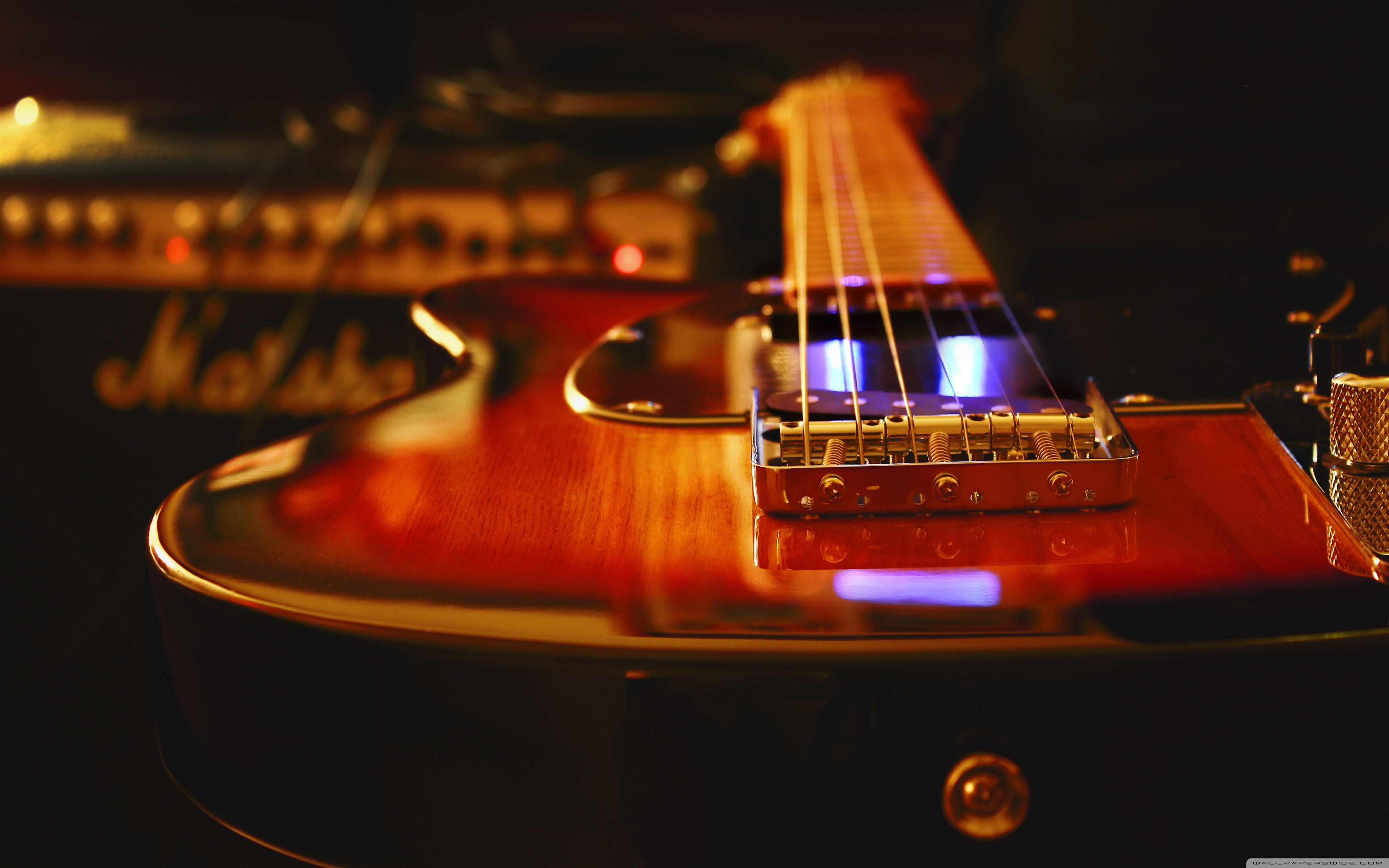 Electric Guitar Recording Studio Ultra HD Desktop Background Wallpaper ...