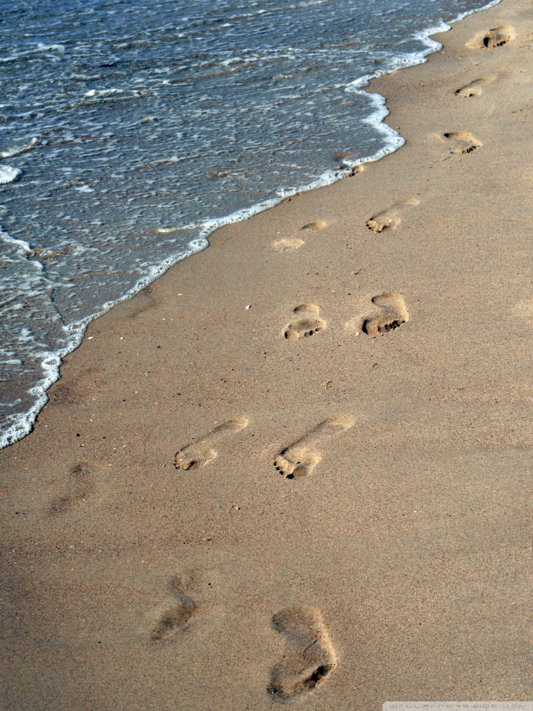 Footsteps In The Sand Ultra HD Desktop Background Wallpaper for ...