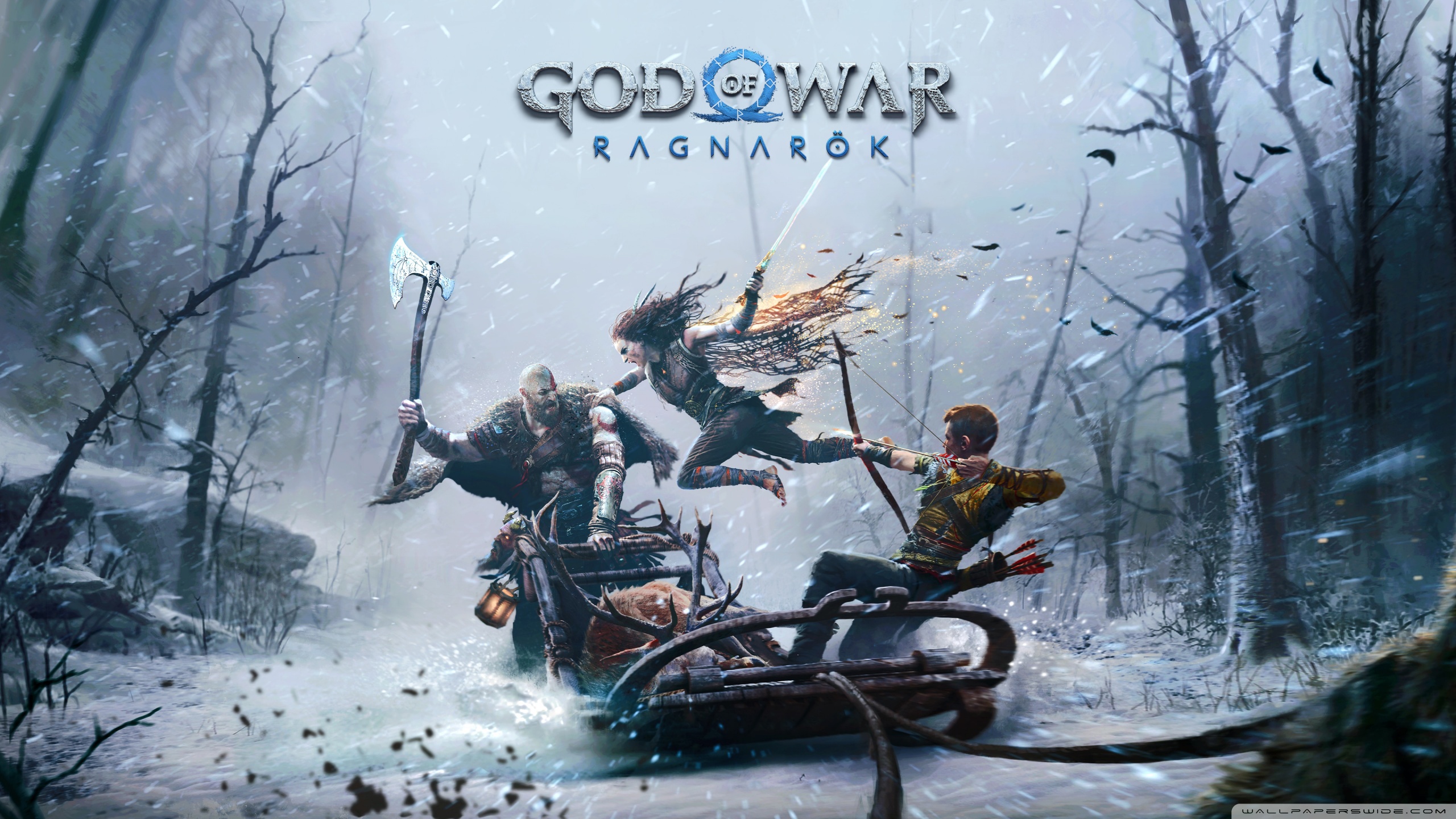 God of War Ragnarök Wallpaper 4K, Kratos, Dark background