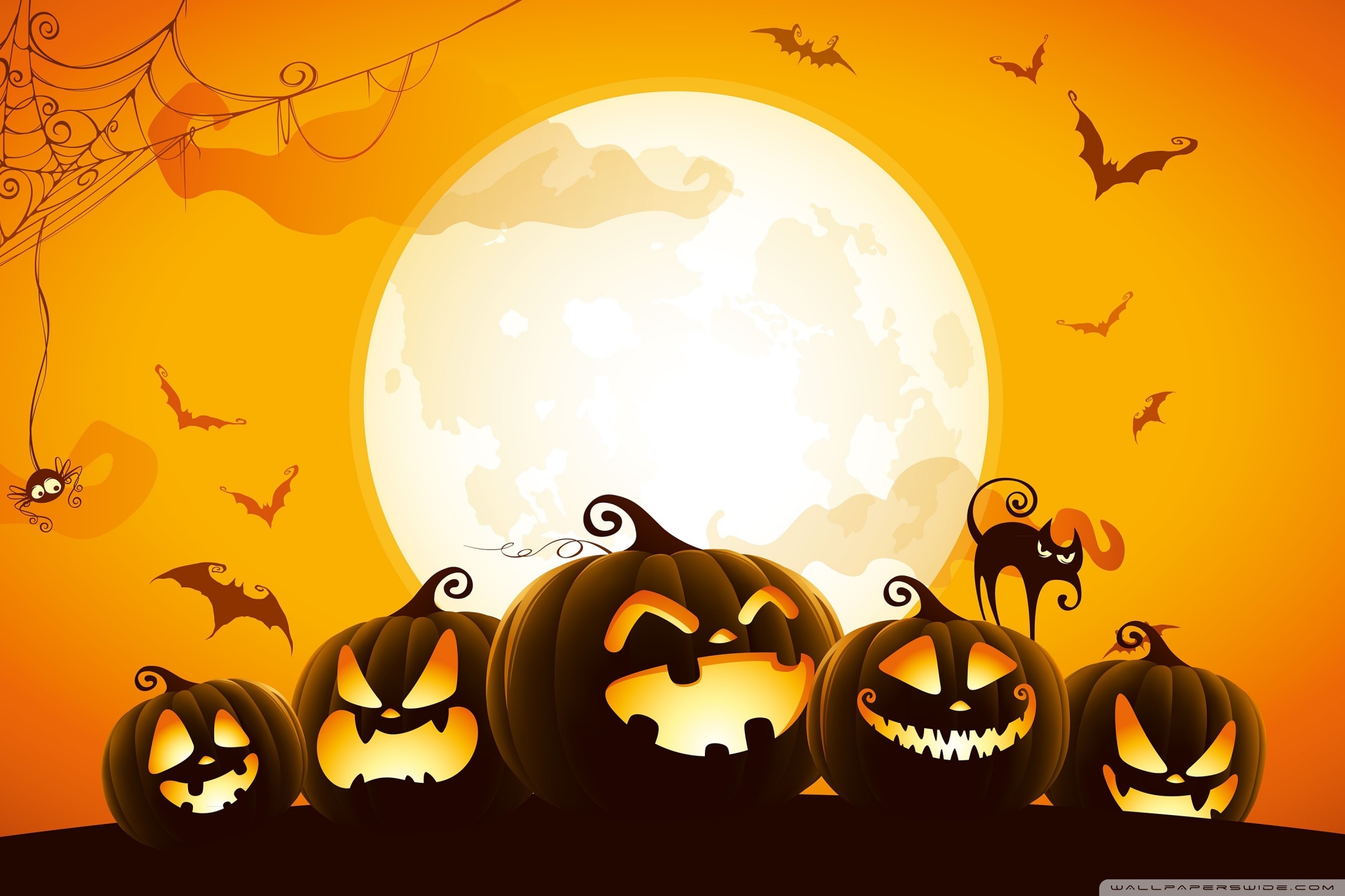 Halloween Pumpkins Background Ultra HD Desktop Background Wallpaper for ...