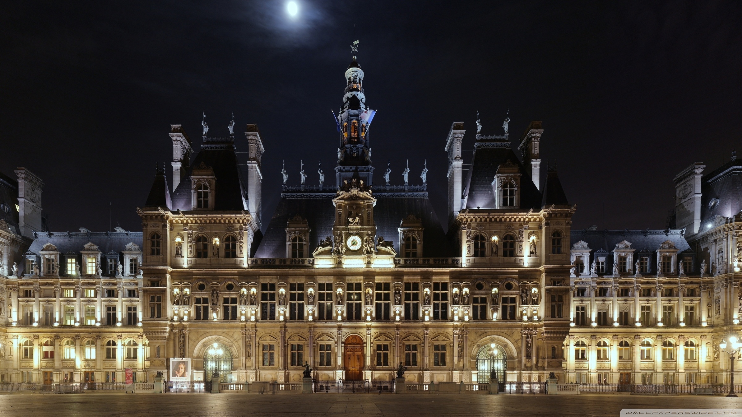Hotel de Ville At Night, Paris, France Ultra HD Desktop Background ...