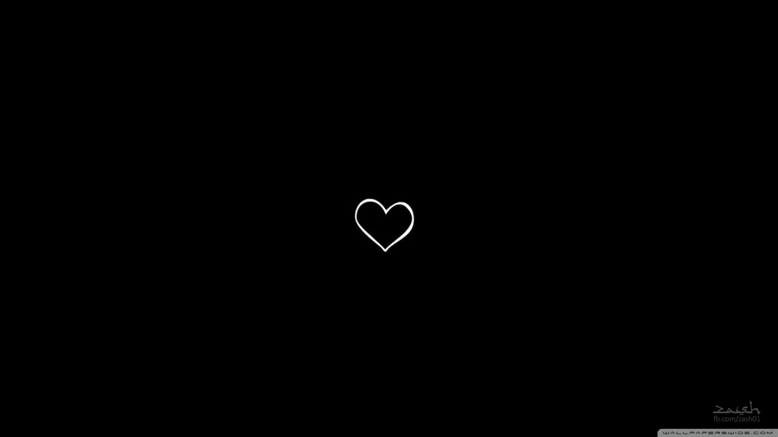 Black Background With Small White Heart - art-probono