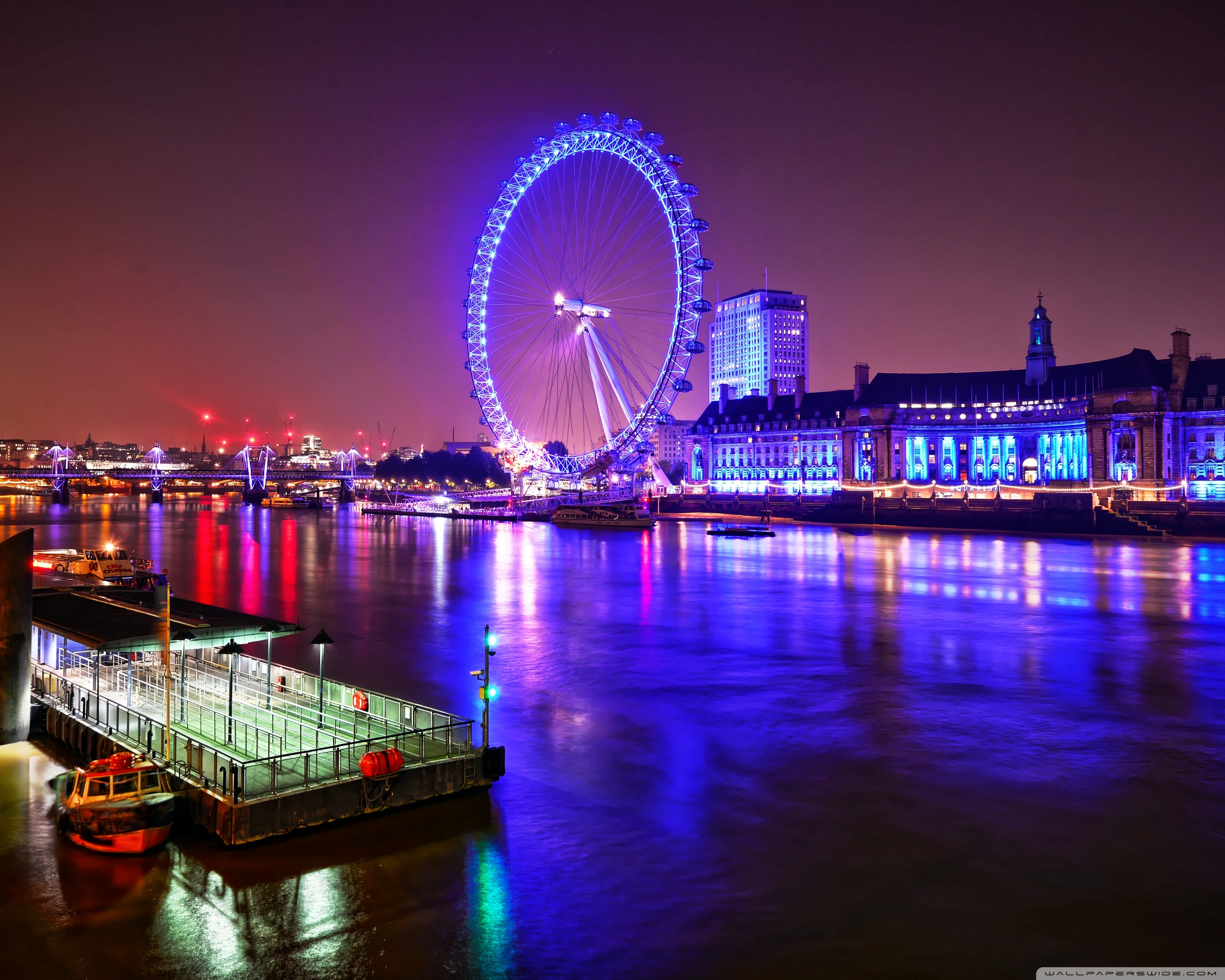 London Eye at Night Ultra HD Desktop Background Wallpaper for 4K UHD TV ...