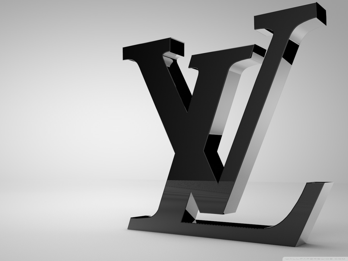 Louis Vuitton Shiny Black Logo Ultra HD Desktop Background Wallpaper ...