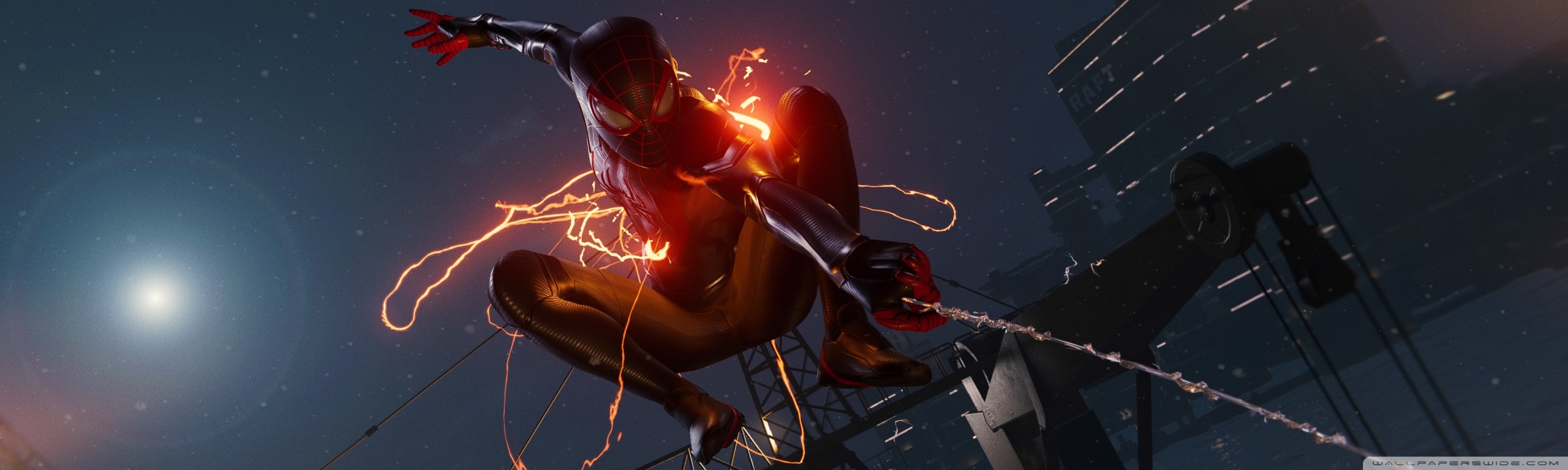 Download wallpaper: Spider Man: Miles Morales screenshot 1366x768