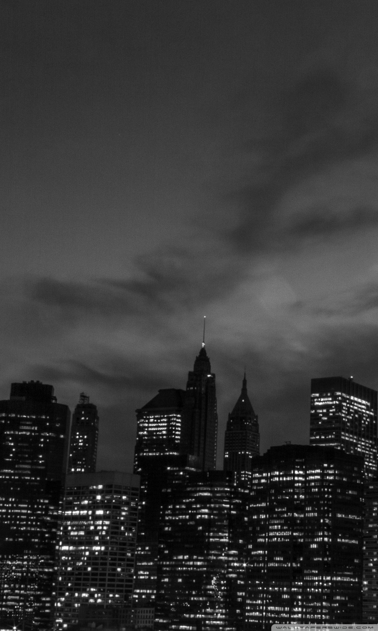 New York City Black And White At Night Ultra HD Desktop Background ...