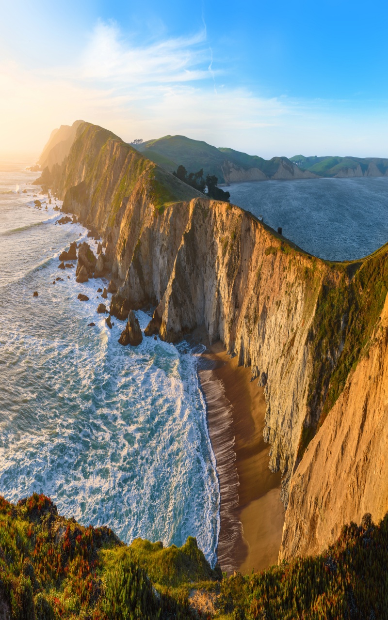 Point Reyes Desktop Panorama of Point Reyes headlands from Chimney Rock Trail, Point Reyes ...