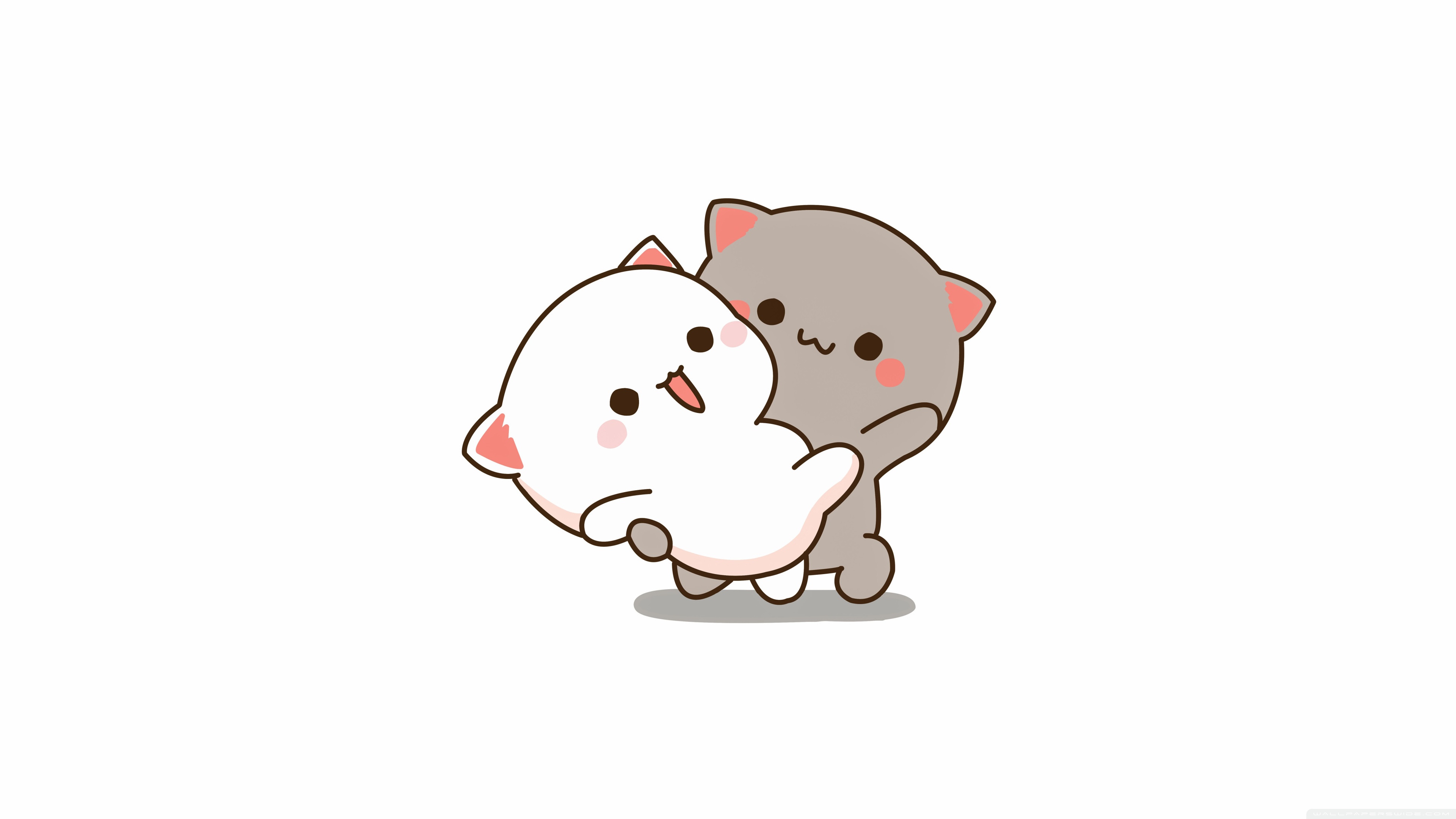 Peach And Goma Cats Kawaii Cute 4K UHD Wallpaper For UltraHD Desktop 