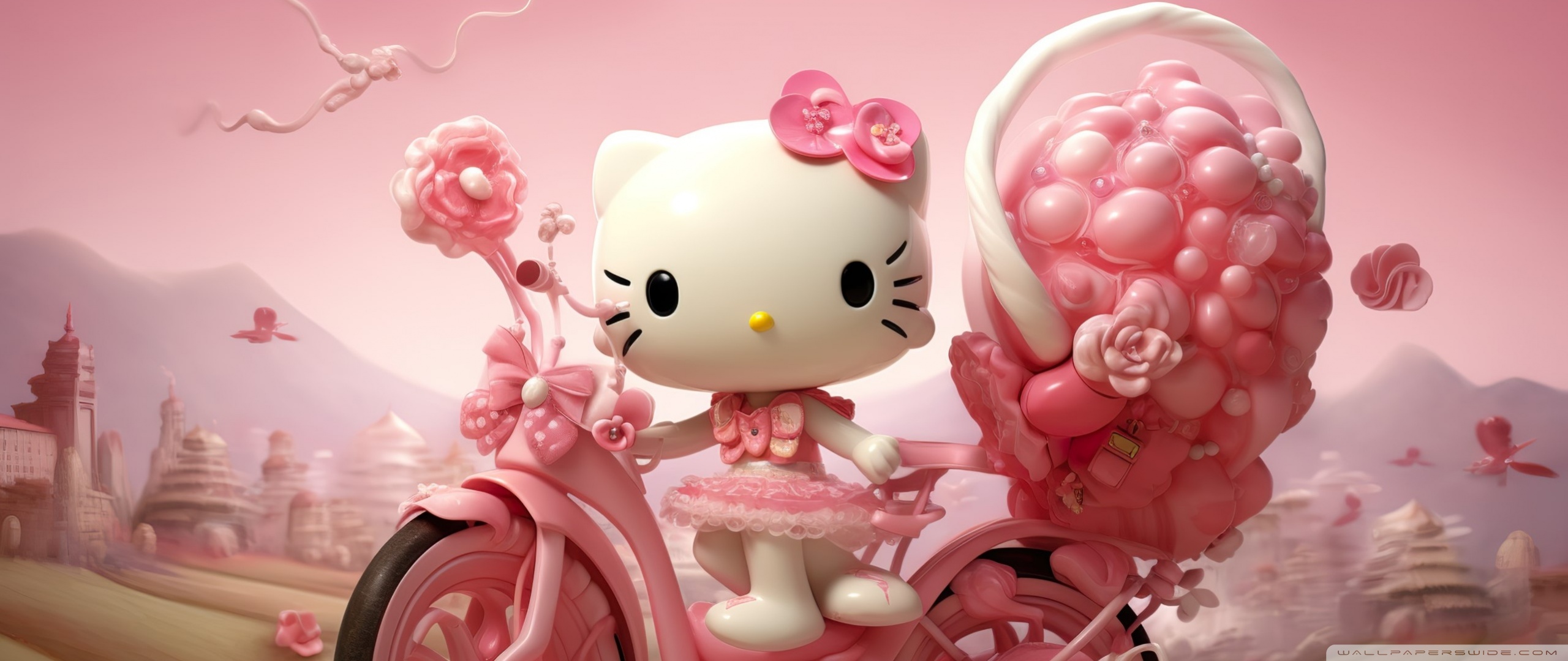 Pink Hello Kitty 3D Ultra HD Desktop Background Wallpaper for 4K