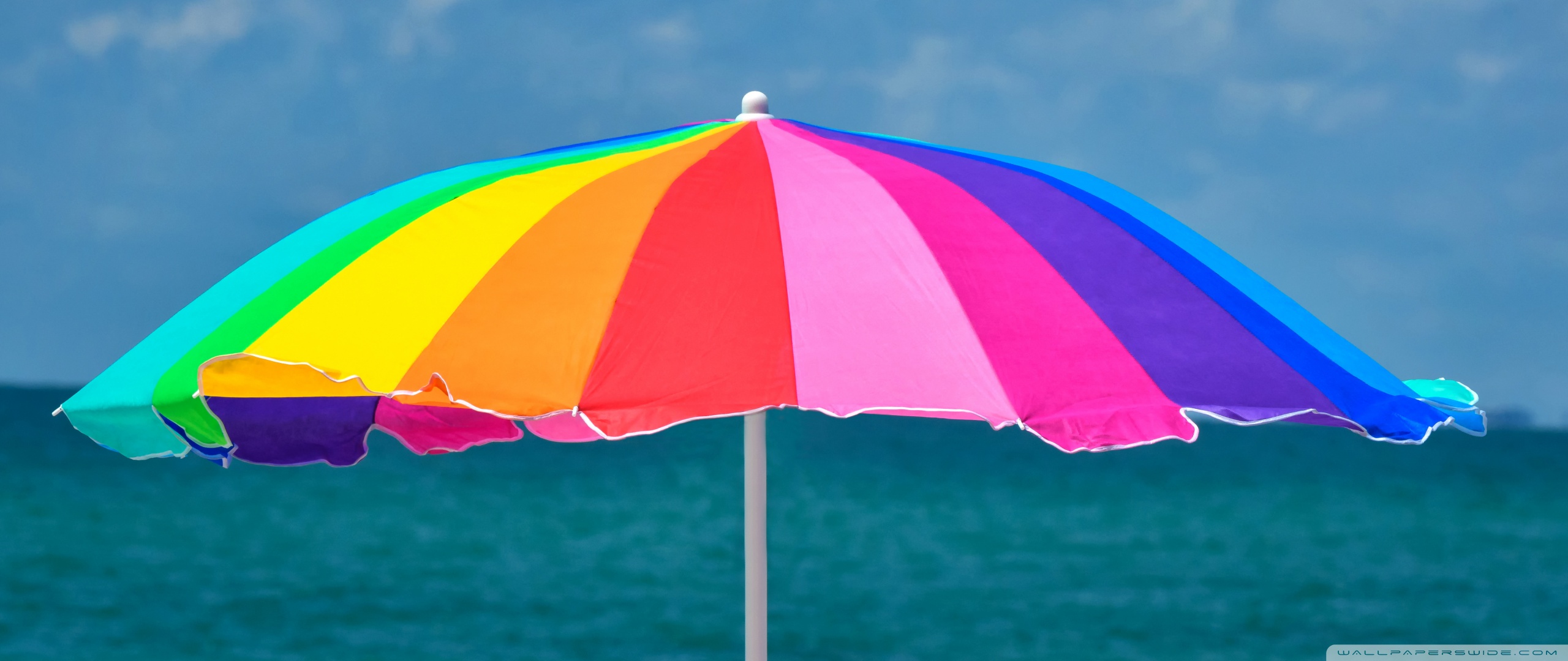 Rainbow Beach Umbrella Ultra HD Desktop Background Wallpaper for 4K UHD ...