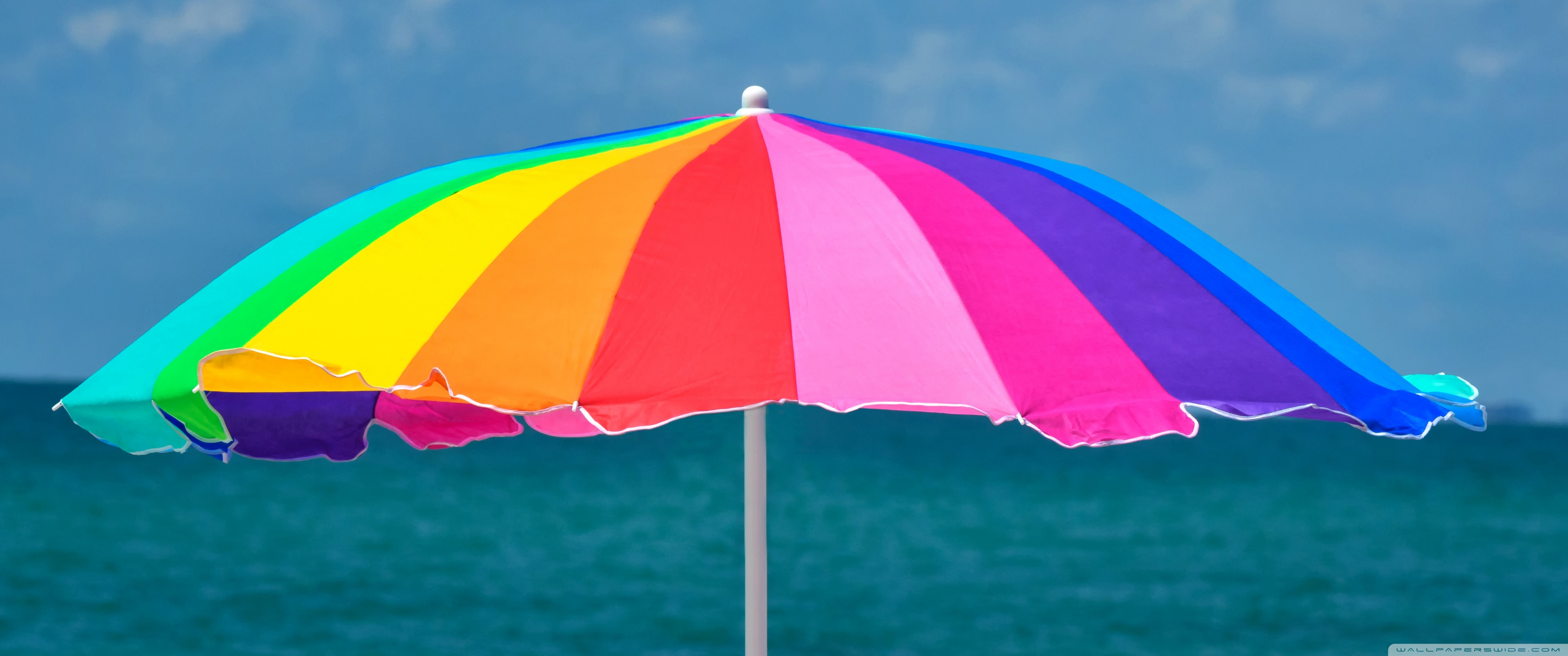 Rainbow Beach Umbrella Ultra HD Desktop Background Wallpaper for 4K UHD ...