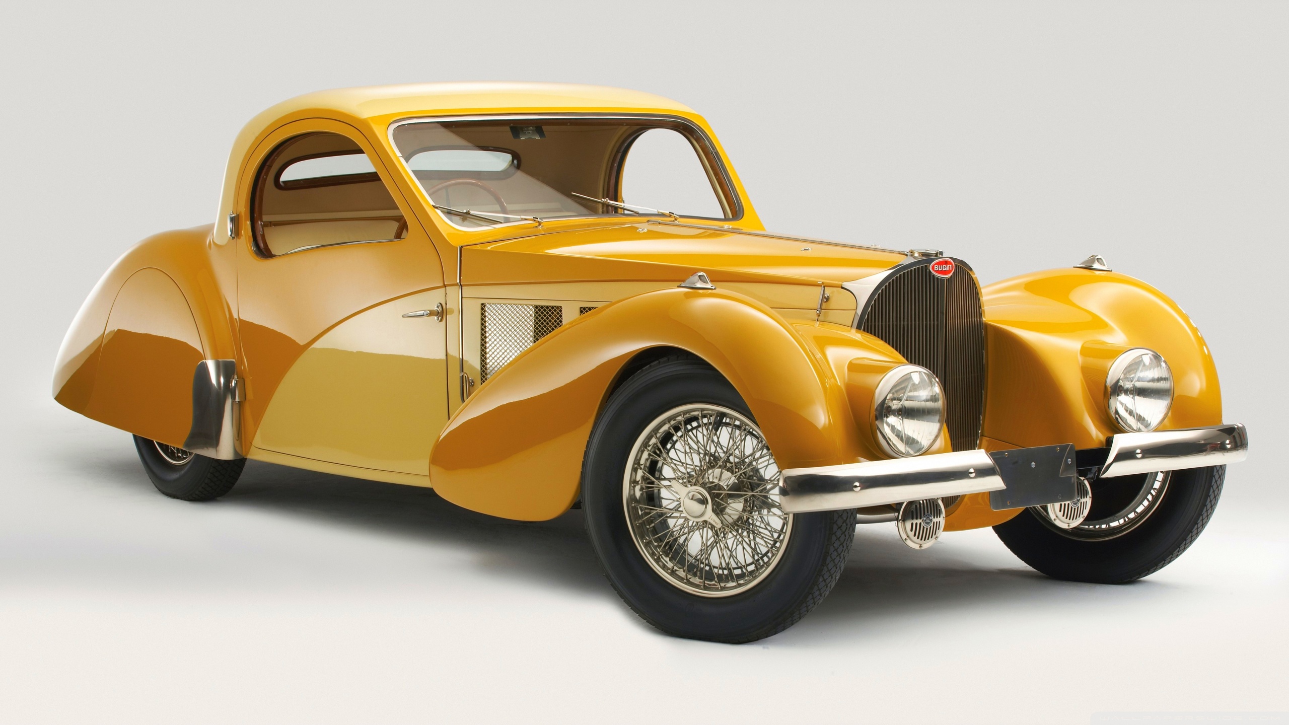 Rare, Iconic Yellow Bugatti Type 57 Pre-war Car 4K UHD Wallpaper for ...