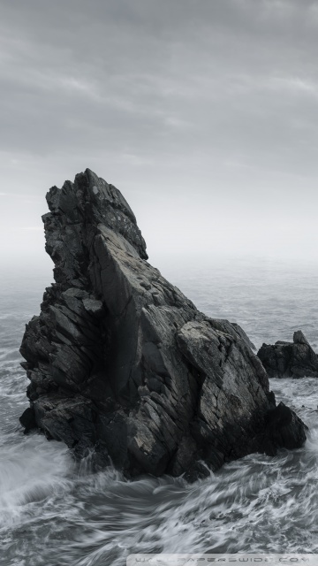 Rocks, Mist, Rough Sea, Stormy Weather Ultra HD Desktop Background ...