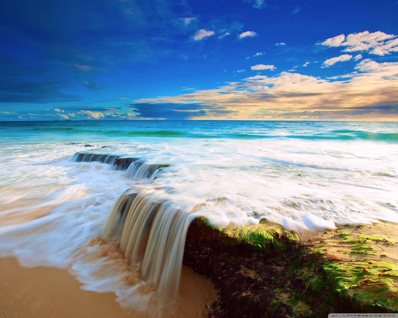 Sea Wave Waterfall Ultra HD Desktop Background Wallpaper for 4K UHD TV ...