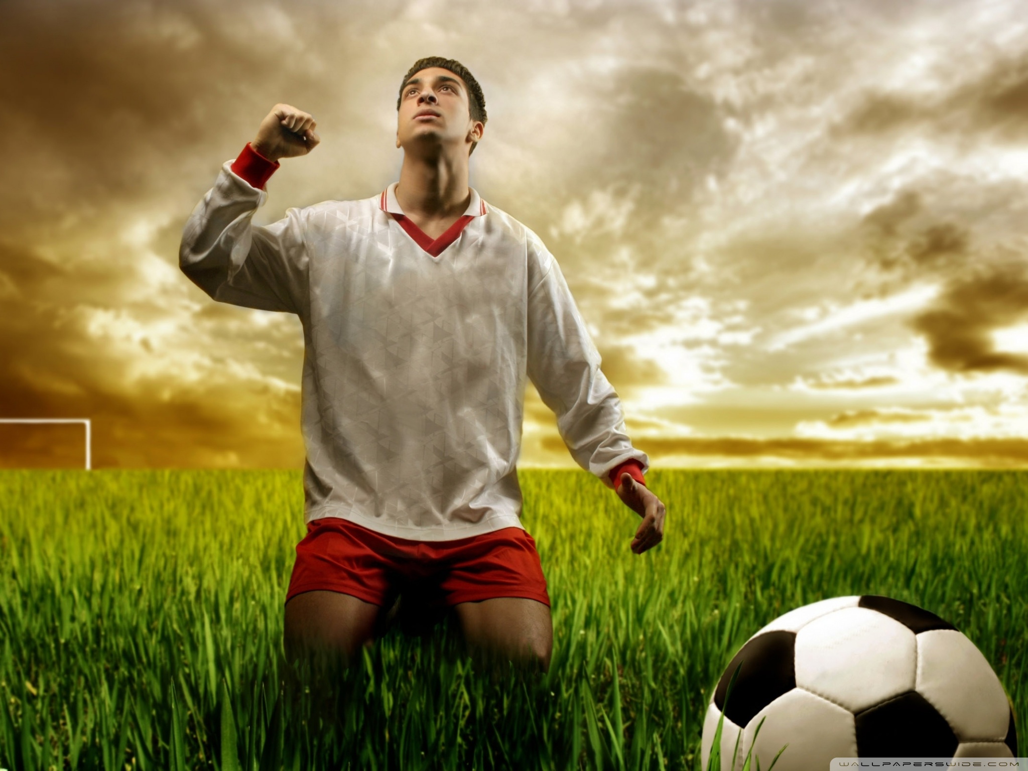 Soccer Player Praying Ultra HD Desktop Background Wallpaper for 4K UHD TV Tablet Smartphone
