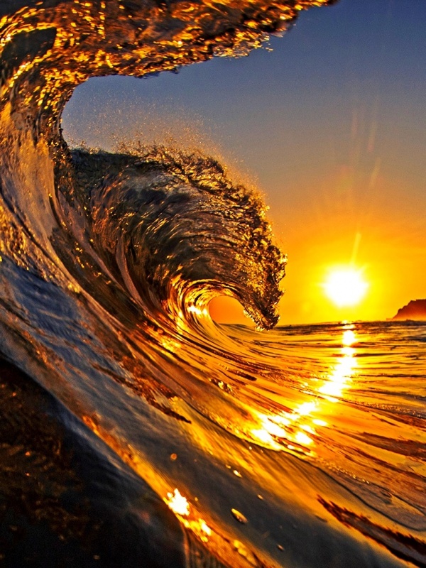 ocean waves sunset