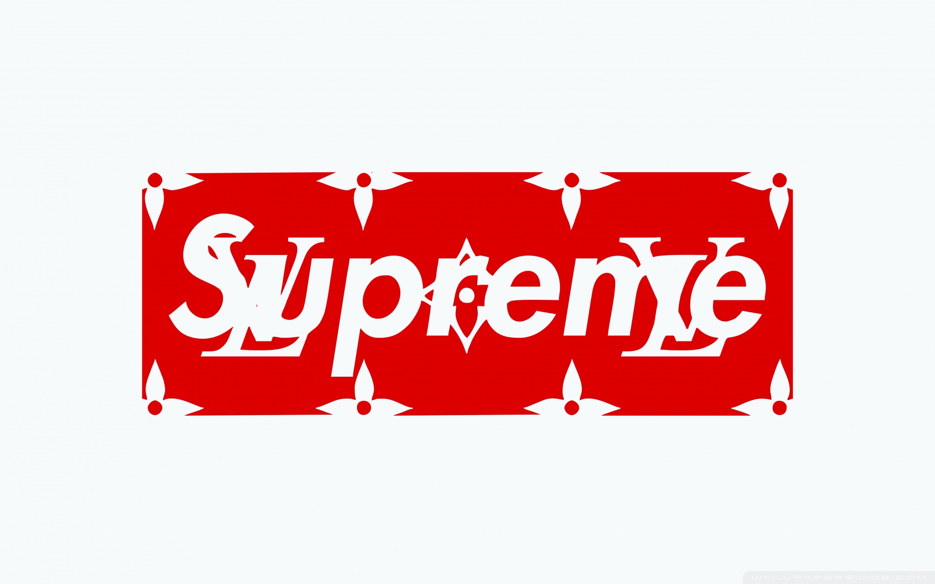 Download Red Supreme Logo Louis Vuitton Wallpaper