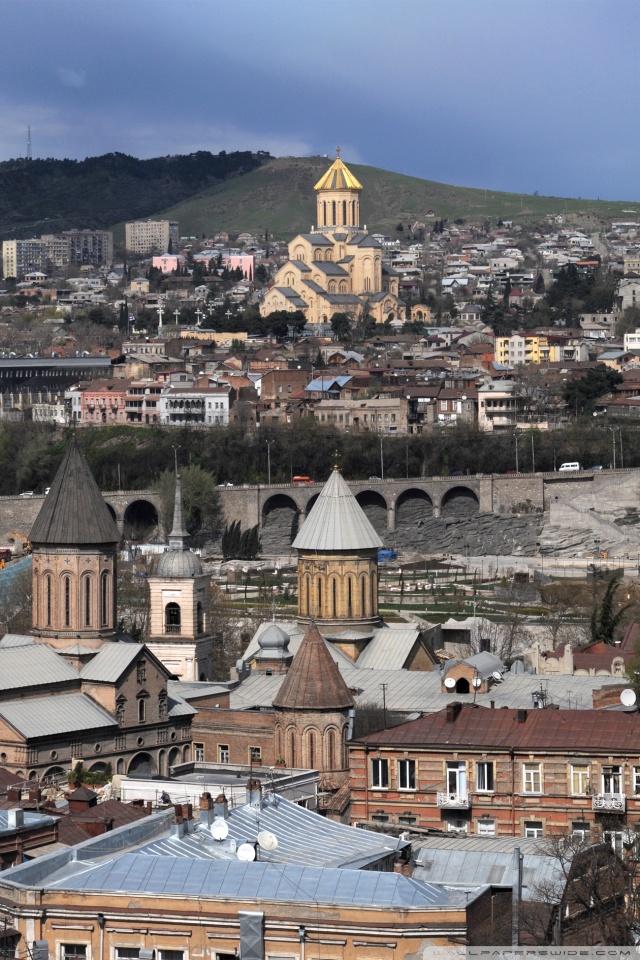 Wallpaper home, Church, panorama, Georgia, Tbilisi images for desktop,  section город - download