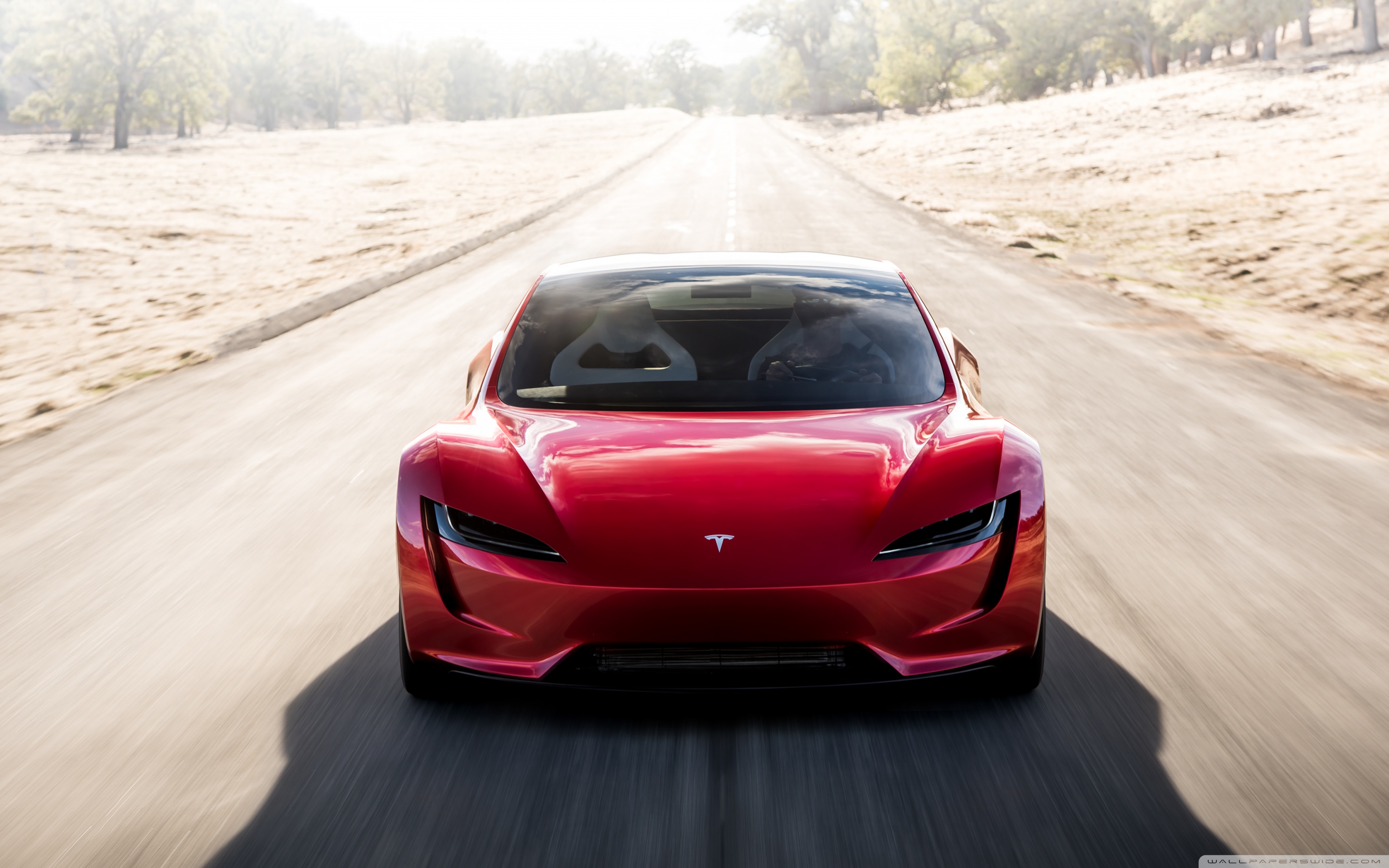 Black Tesla Model S Car Parking On A Road Side 4K wallpaper download