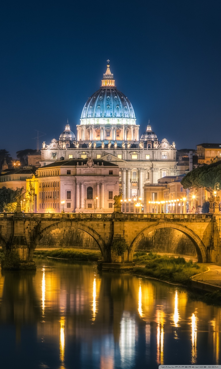 Night-Light-Bridge-St.-Peters-Basilica-Vatican-City-wallpaper | Church of  the Incarnation