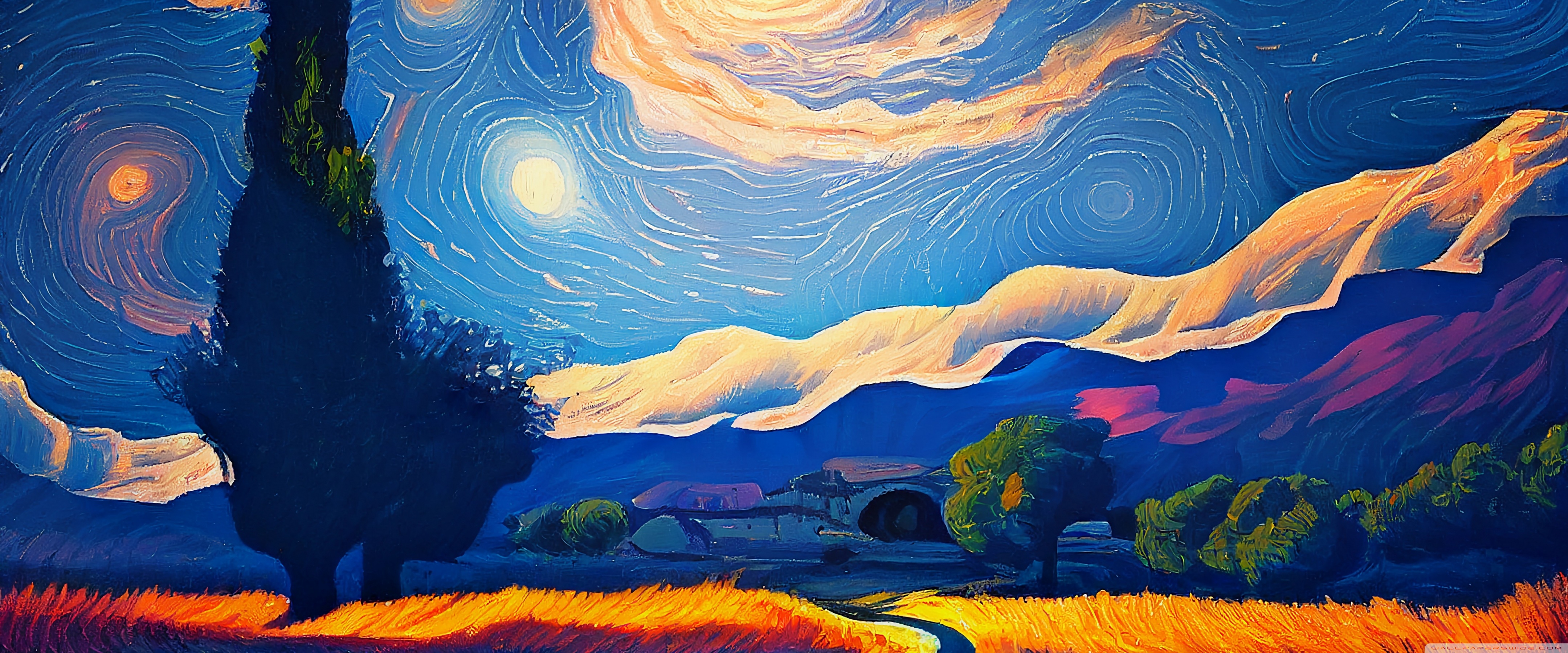 Vincent Van Gogh Landscape Artwork UltraHD Wallpaper for 4K Vincent Van Gogh Landscape Artwork UltraHD Wallpaper for 4K