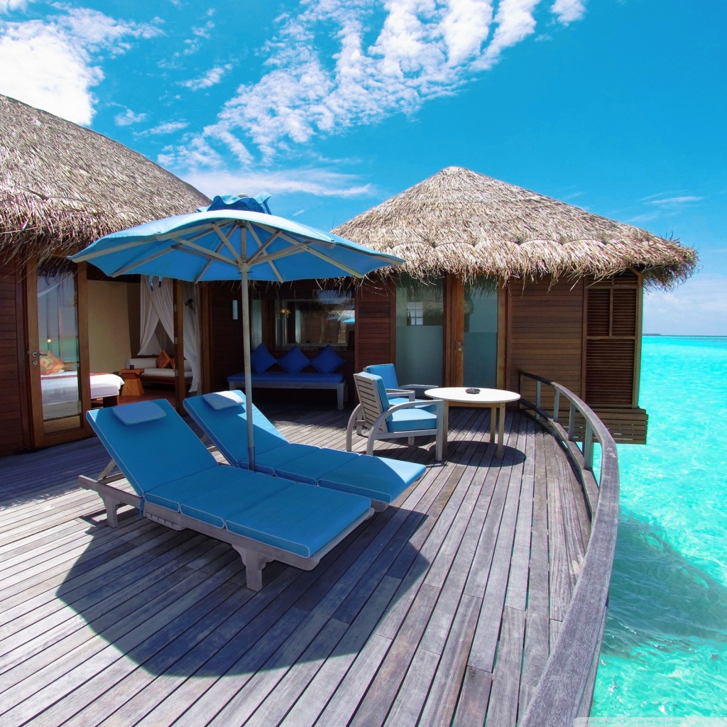 Water Bungalows In Maldives Resort Ultra HD Desktop Background ...