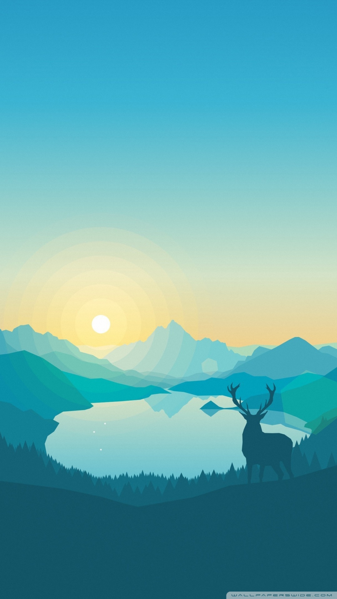 Wallpaper horns, minimalism, animal, deer, fauna images for desktop,  section минимализм - download